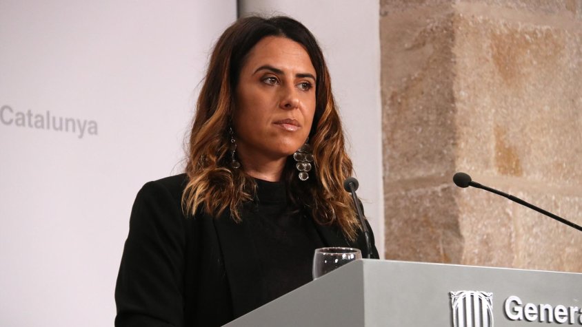 La portaveu del Govern durant la roda de premsa