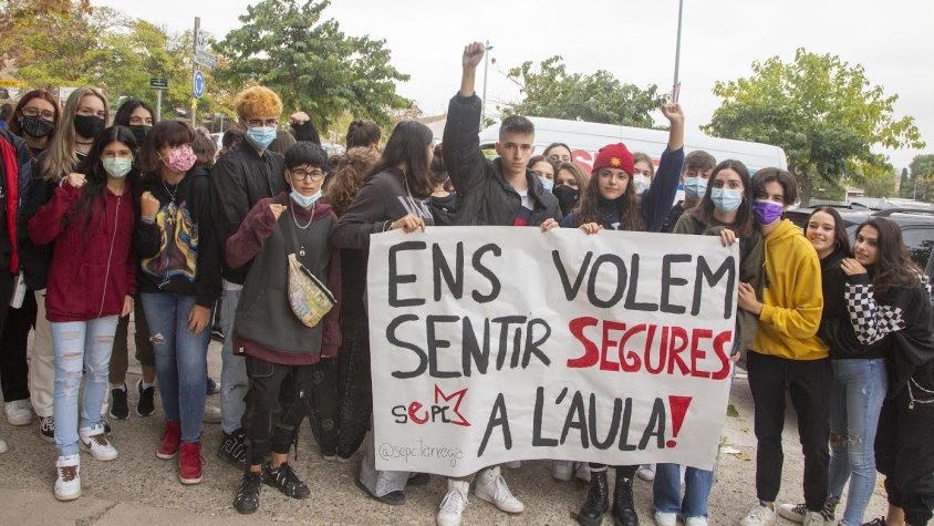 Imatge de la concentració que van dur a terme dijous els estudiants