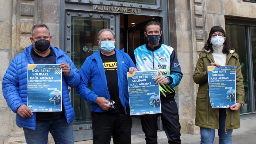 L’alcaldessa, Alba Pijuan, i el regidor d’Esports, Silveri Caro, han desitjat avui molta sort a l’atleta Raül Arenas