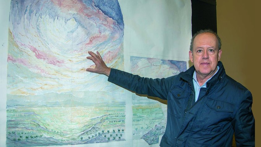 Minguell mostra la maqueta de l'obra