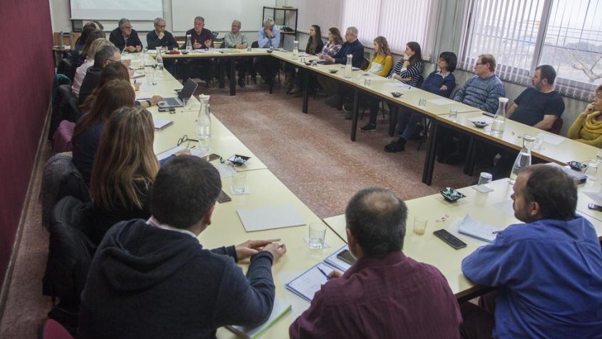 La reunió de la vinya celebrada ahir a l'Escola Agrària de Tàrrega