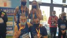 L’atleta targarí Josep Ramon Sanahuja es penja una medalla al Campionat d'Espanya