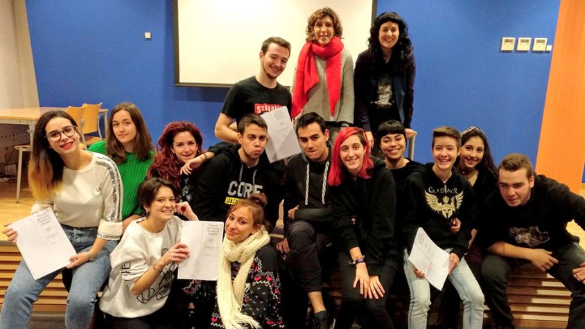 Sessió de preparació de les lectures amb l'actriu Marta Pérez