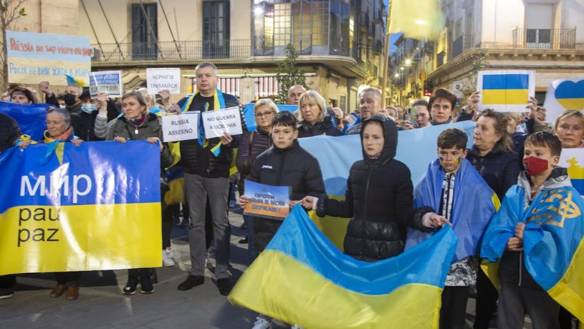Imatge d'arxiu d'una manifestació a Tàrrega contra la guerra