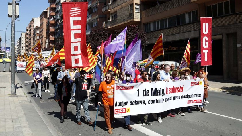 Manifestació del primer de maig a Lleida