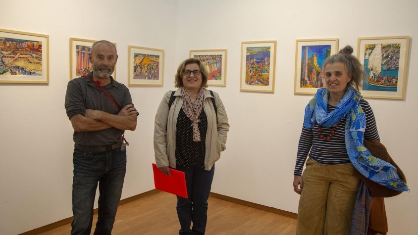Alguns dels dibuixos amb tres fills de l'autor