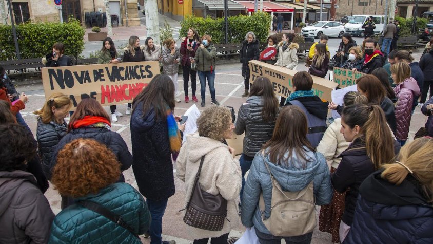 Imatge d'arxiu de la manifestació de docents a Tàrrega el passat mes de març