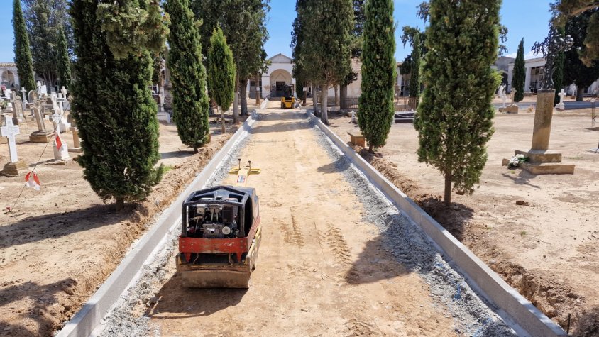 Els treballs de pavimentació