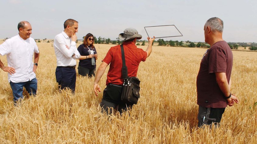 Visita de Crespín a unes de les finques afectades de la Segarra