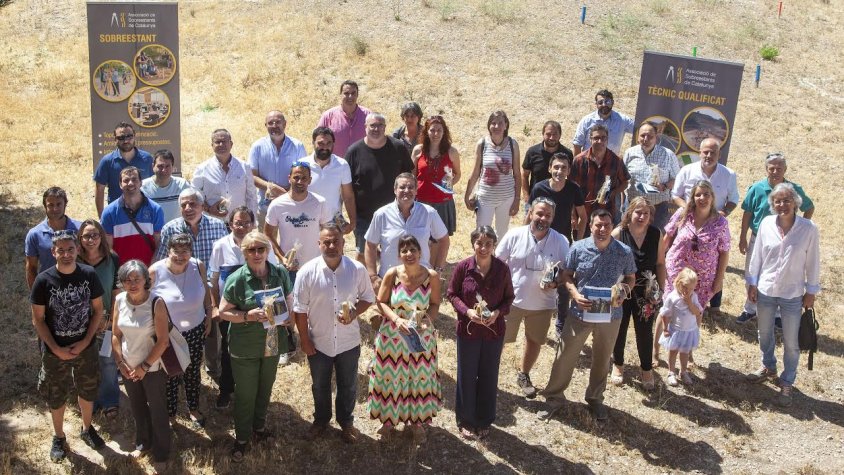 Foto de família de l'acte d'homenatge