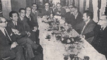 Els redactors de 'Nova Tàrrega' a la festa del seu patró el 1969