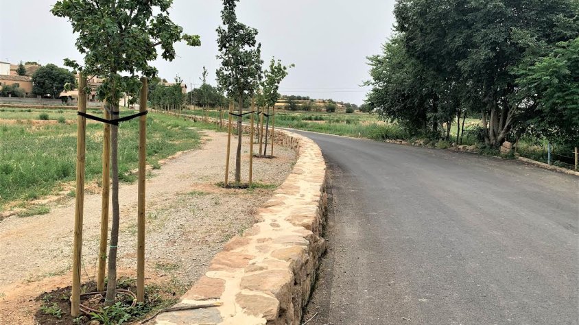 Imatge del vial renovat amb el nou recorregut per a vianants