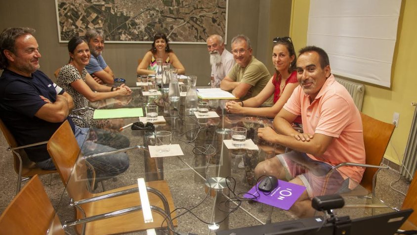 Agricultors i l'alcaldessa de Tàrrega, connectats a la reunió via telemàtica