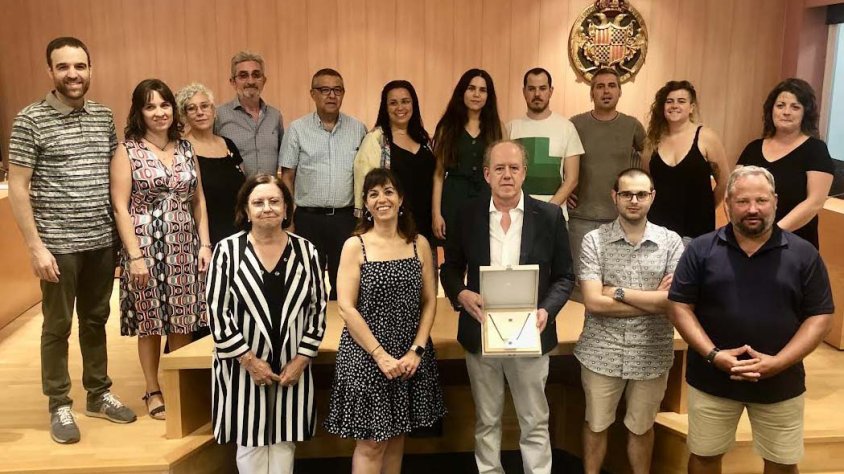 Recepció institucional després de rebre la Creu de Sant Jordi