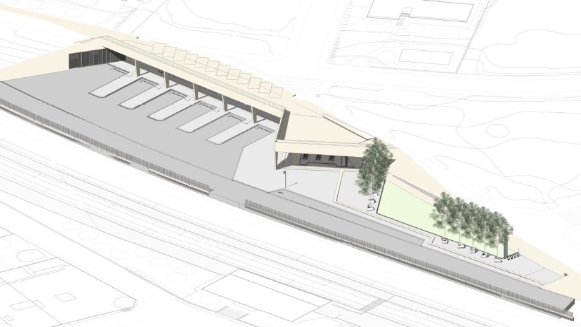 La maqueta de la futura estació d'autobusos