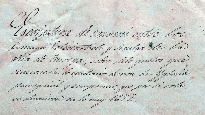 Portada de la còpia del document de l'escriptura del Conveni de 1672