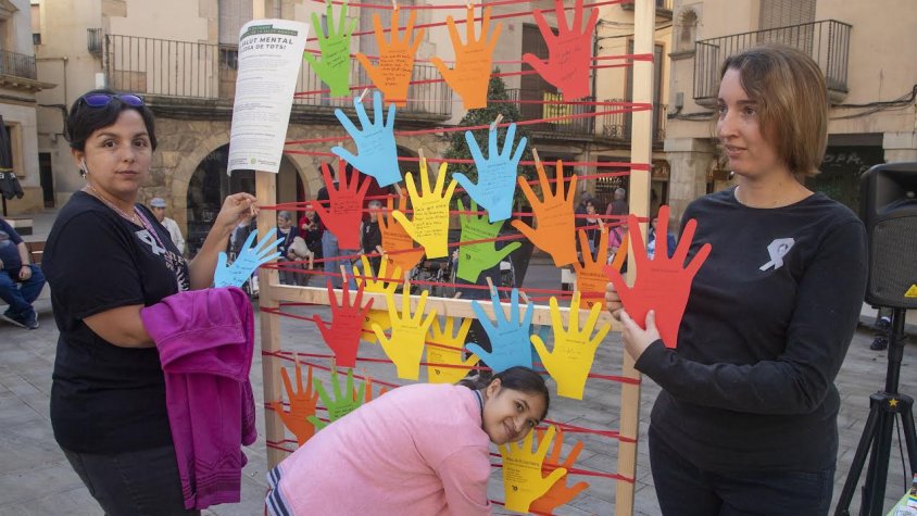 Muntatge a la plaça Major