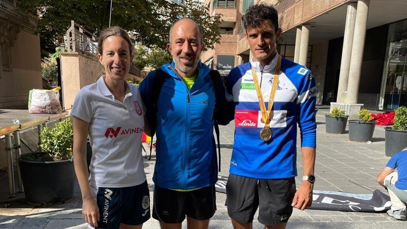 Xavi Badia amb l'alcalde de Manresa Txell Soler