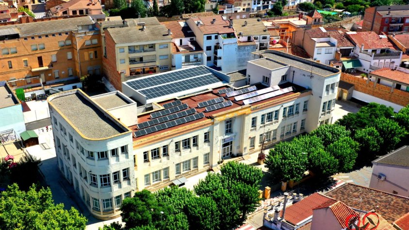 Vista dels panells solars