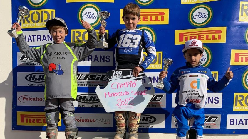 Podi de la cursa disputada a Bellpuig del Trofeu Moto Club Segre
