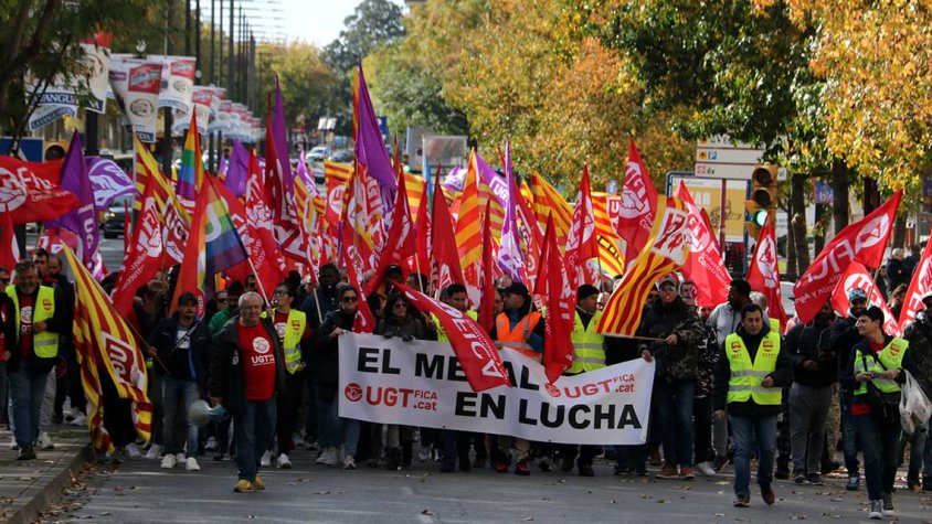 Un moment de la manifestació a Lleida