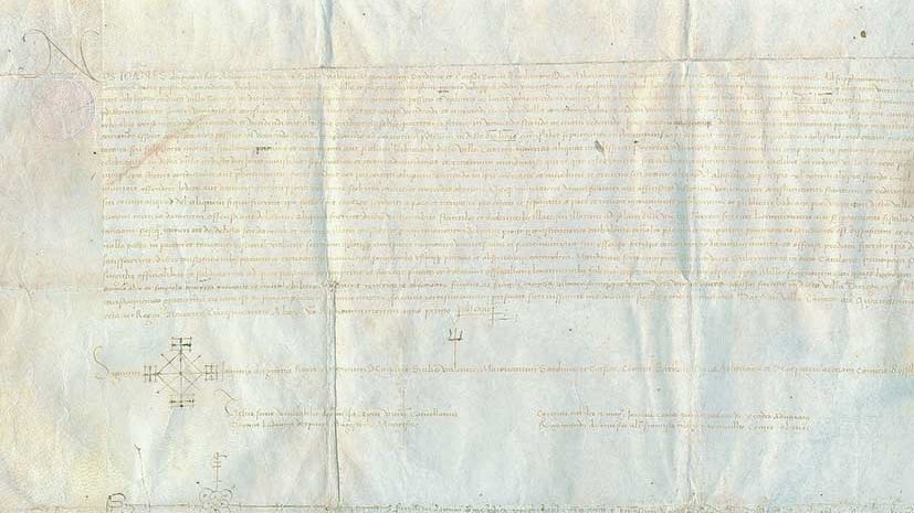 Imatge del privilegi reial en suport pergamí