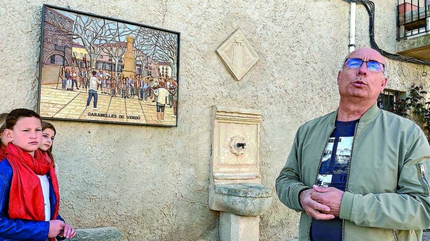 El dia de la inauguració del mural