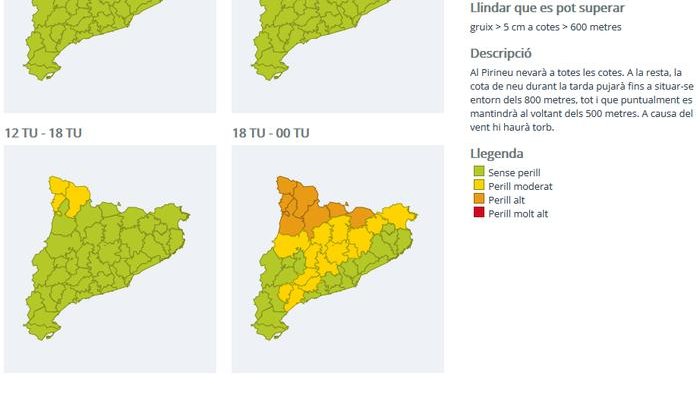 Mapa del perill de neu