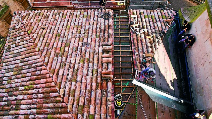 La coberta de l'absis de Santa Maria de l'Alba, totalment restaurada