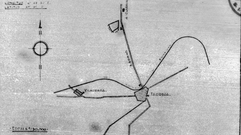Croquis de situació de l'Aeròdrom de Tàrrega