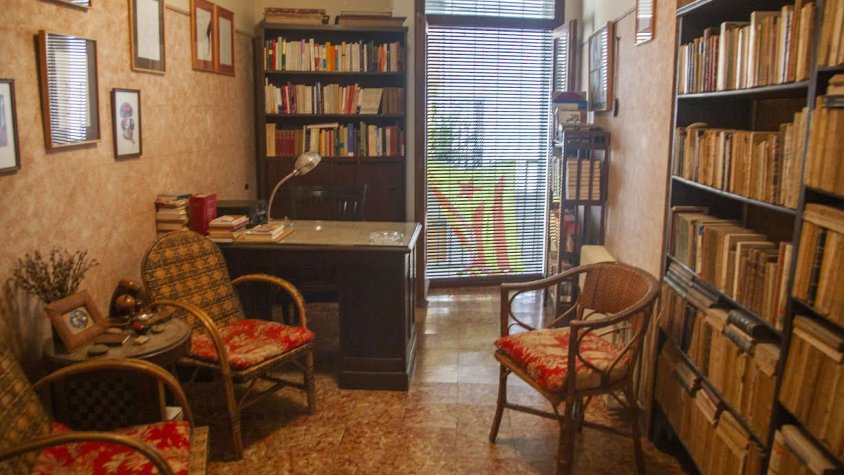 Despatx de Pedrolo que es conserva a la casa pairal de Tàrrega