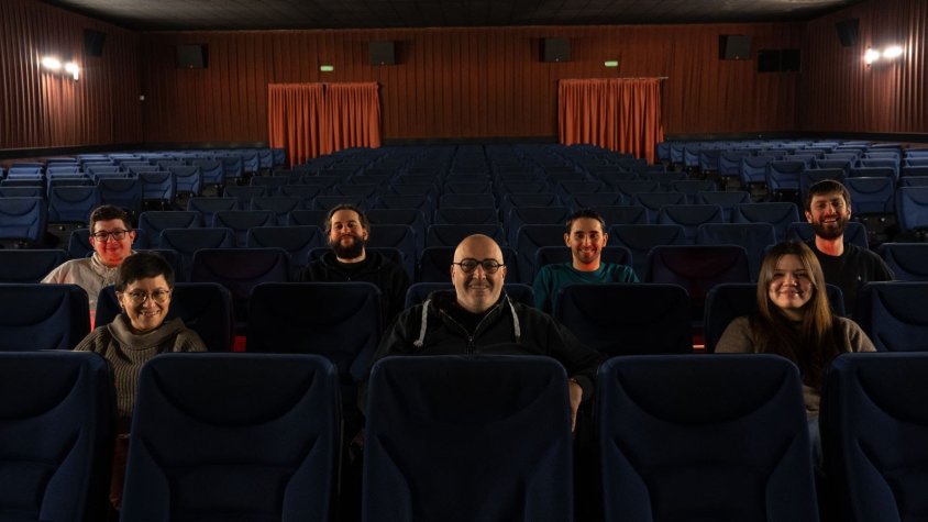L'equip d'organització del Galacticat al Cinema Majèstic