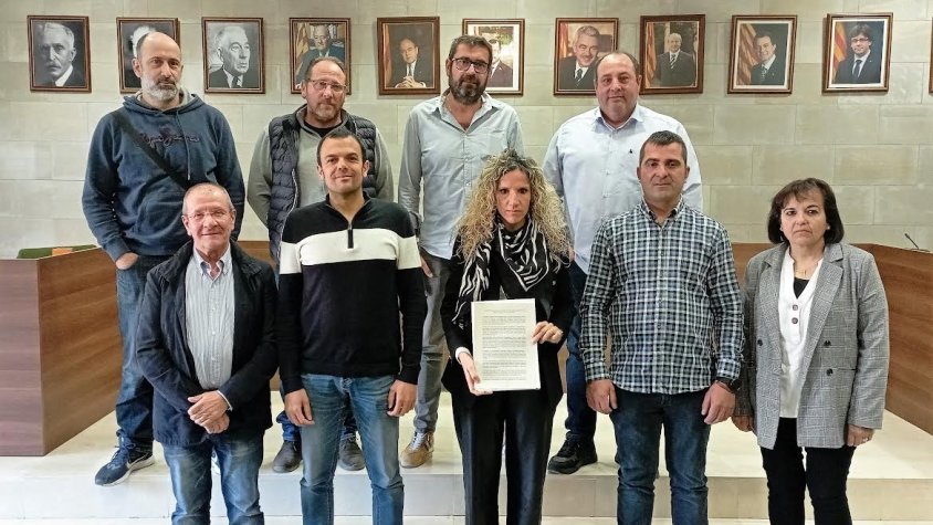 Els alcaldes participants a l'acció reivindicativa