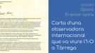 Reproduïm la carta que ha enviat una observadora internacional que va viure l'1-O a Tàrrega a l'alcaldessa a 'Opinió'