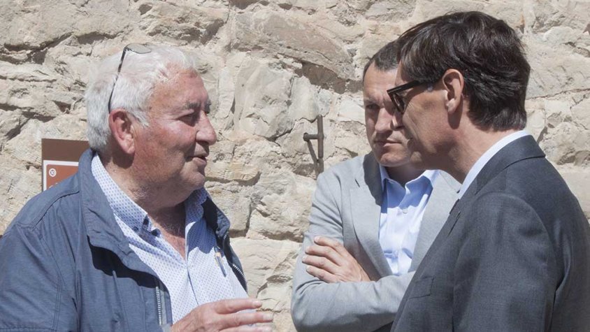 Amadeu Ros rep Salvador Illa en la seva visita a la Casa Canal