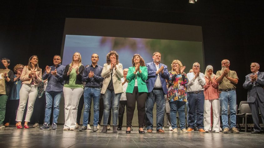 Un moment de l'acte central de campanya d'ERC a Tàrrega
