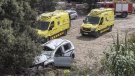 Ferit un conductor al tenir una sortida de via a la carretera C-14 a Agramunt