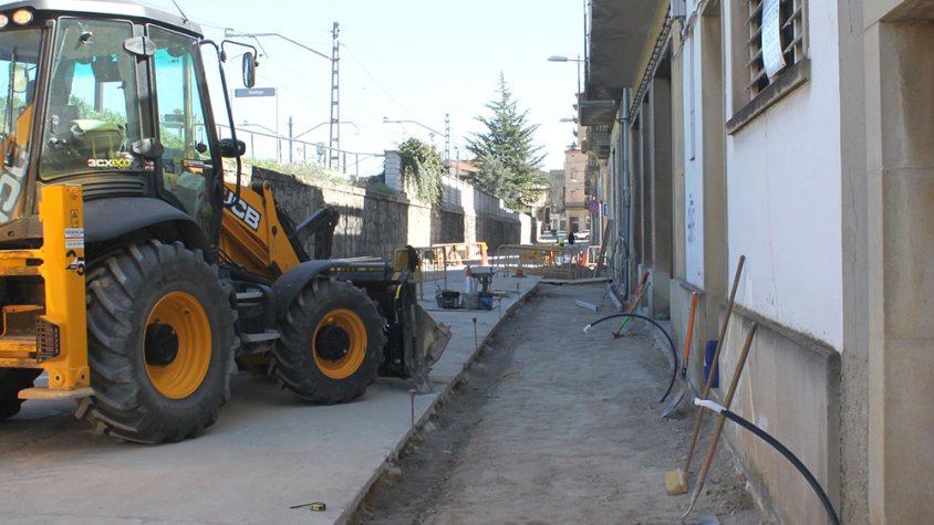 Els treballs a la vorera aquests dies