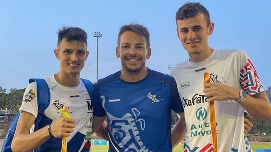 Xavi Badia amb Fran Carrillo i Roger Estradé