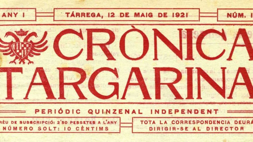 Primera capçalera de la 'Crònica Targarina' del 12 de maig de 2021