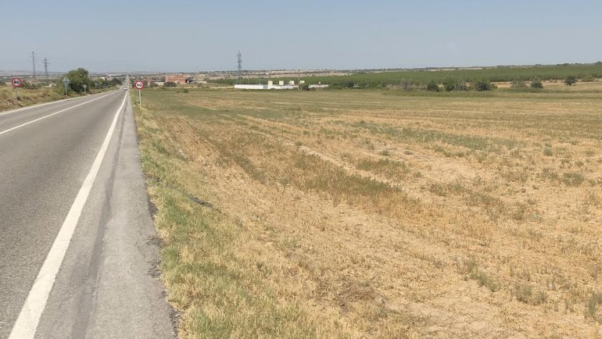 Terrenys del futur polígon al costat de la carretera C-14