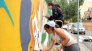 Alumnes d'art urbà de l'Escola Ondara de Tàrrega pinten braç a braç amb artistes nacionals i internacionals en el 7è Torrefarrera Street Art Festival