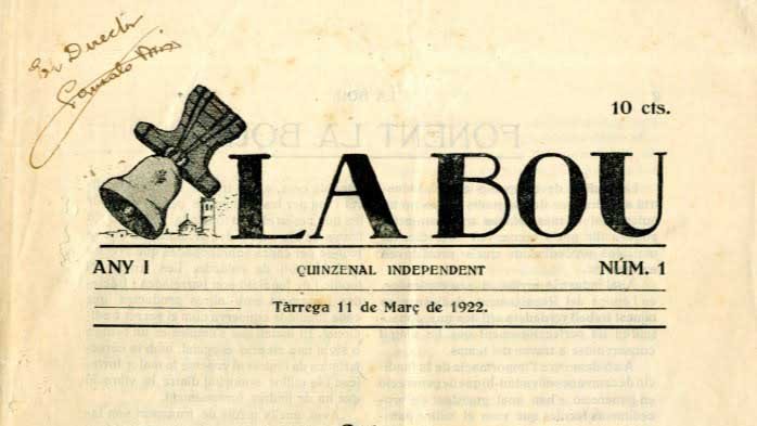 Portada del primer número de 'La Bou'. 1922.