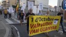 Manifestació a Tàrrega per commemorar l'1-O i reivindicar la independència 