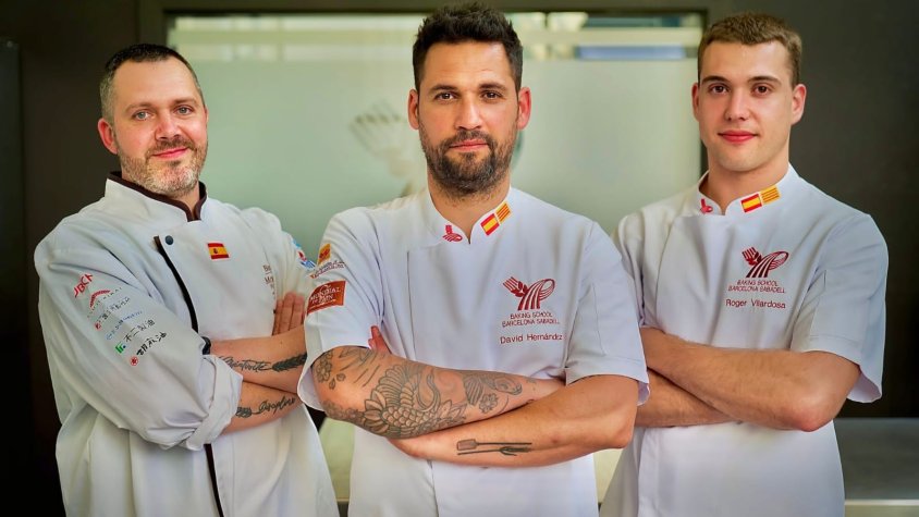 Vilardosa a la dreta amb els seus companys d'equip