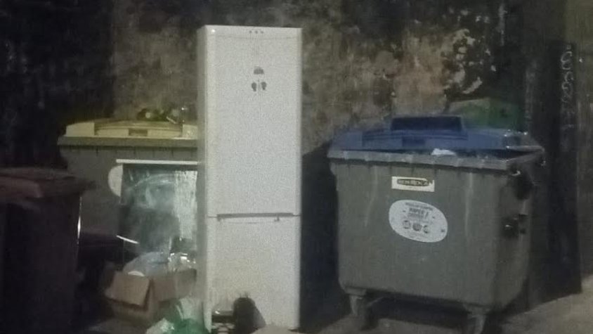 La nevera al costa dels contenidors