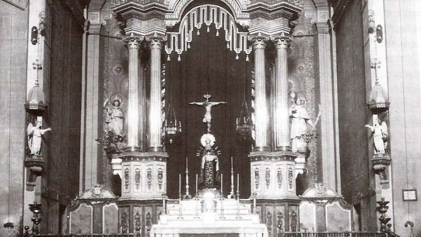 Alta major de la parroquial de Santa Maria de l'Alba, l'any 1928