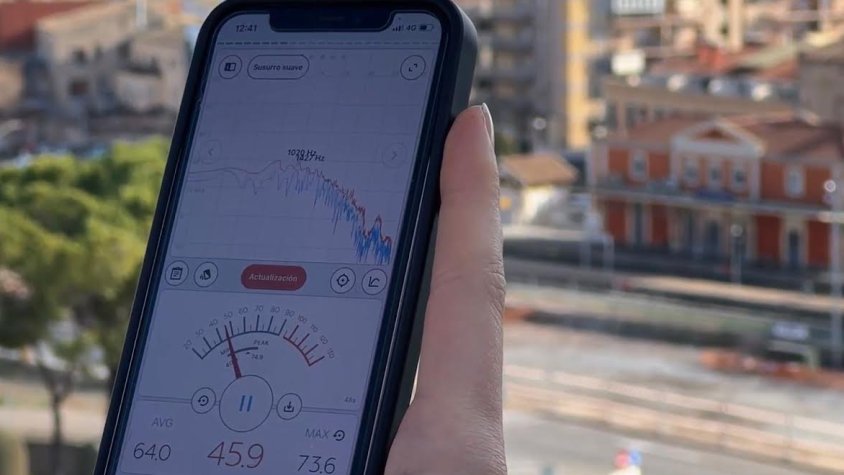 Un mesurament del so des de l'estació de  tren