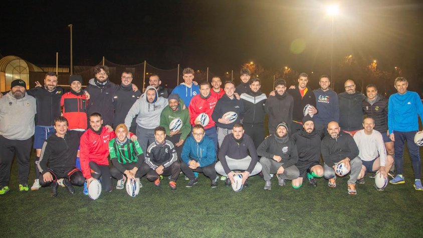 Participants al segon entrenament del nou equip de rugbi