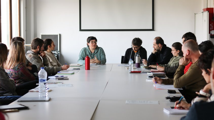 Un moment de la reunió a Cal Trepat